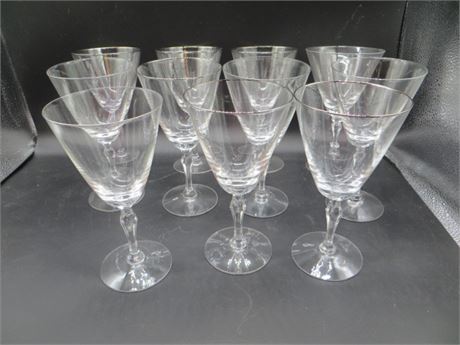 11 Crystal Water Goblets