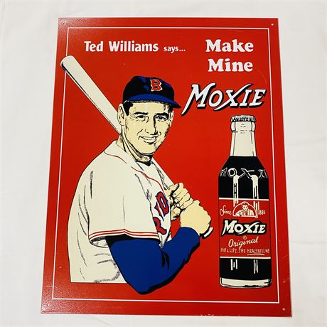 Ted Williams Moxie Metal Sign 12.5x16”