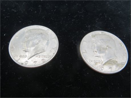 Two 1972 Kennedy Half Dollars