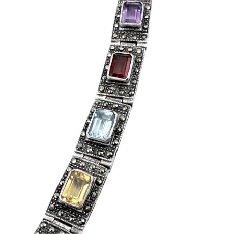 Beautiful Gem Stone Marcasite  Bracelet