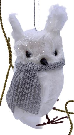 6 Snow White Owl Holiday Ornaments