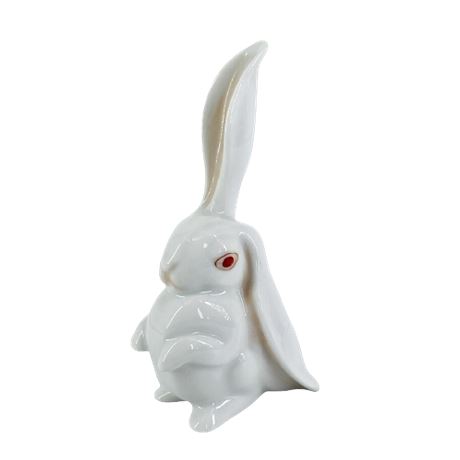 Herend One Ear Up Sitting Rabbit Figurine
