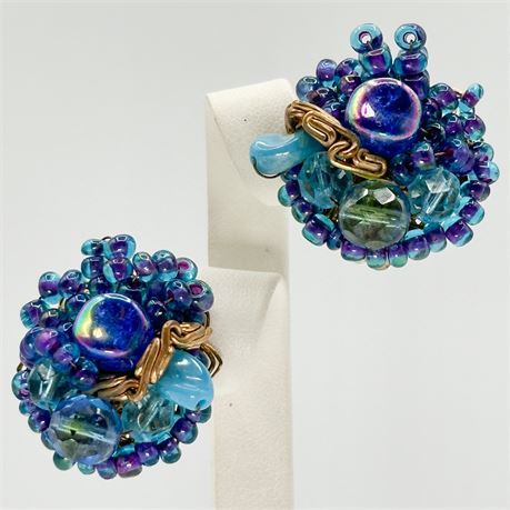Vintage Cluster Clip-On Earrings