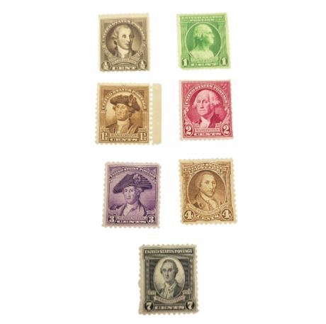 Scott's Stamps 704-709, & 712 Unused Never Hinged