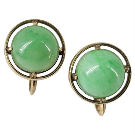 Vintage Jade Screwback Earrings