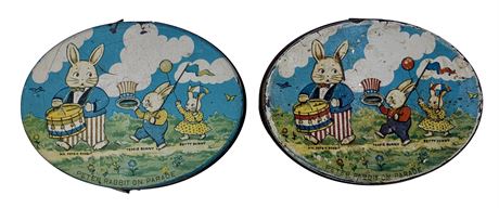 2 Peter Rabbit on Parade Tindeco Vintage Candy Tins