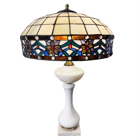 Vintage Dale Tiffany Stained Glass Table Lamp