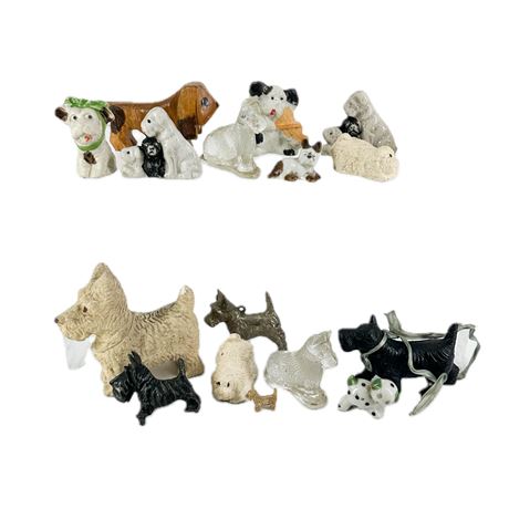 Collection of Small Glass & Porcelain Dogs