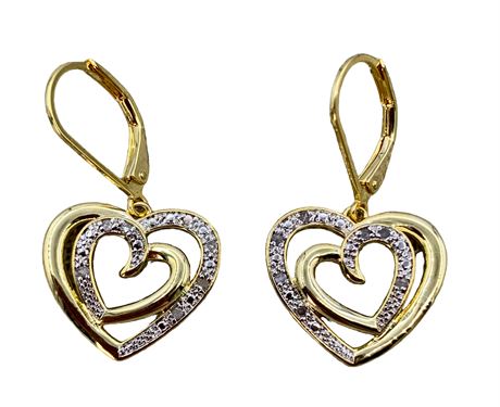 NEW JTV Openwork Heart Earrings with Petite Diamonds