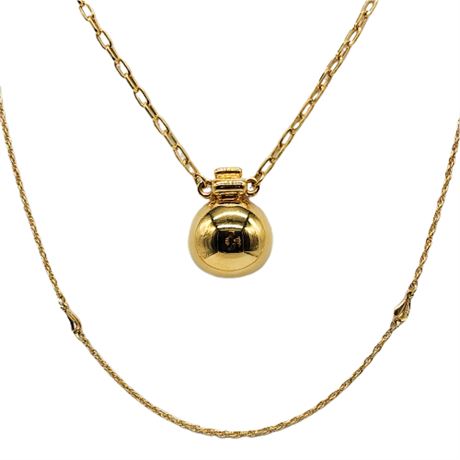 Two Vintage MONET Gold Tone Necklaces