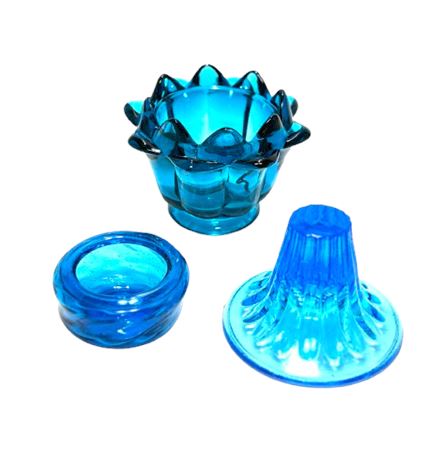 Viking Glass Bluenique Flowerette/MCM Blue Glass Lot