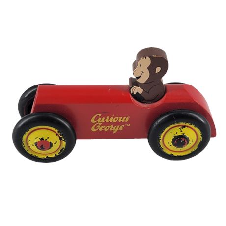 Curious George Schylling Rowley Red Wooden Rolling Toy Car