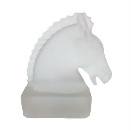 Vintage Heisey Glass Horse Head Sculpture or Bookend