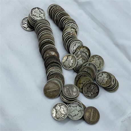 100 Unsearched Mercury Dimes