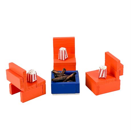 Modern Miniature Scale Patio Chairs & Fire Pit