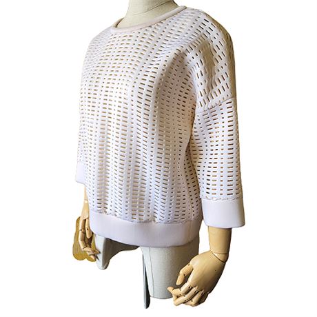 Milly Perforated 3/4 Sleeve Scuba Top