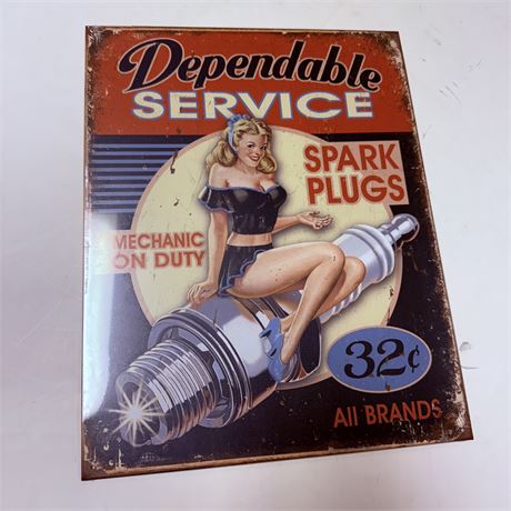 Dependable Service 12.5x16” Metal Sign