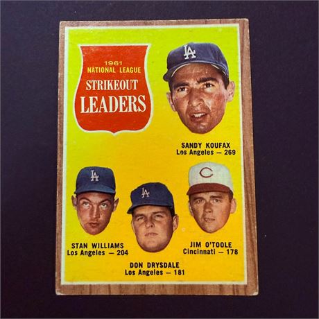1962 Topps Koufax & Drysdale NL LDRS Card