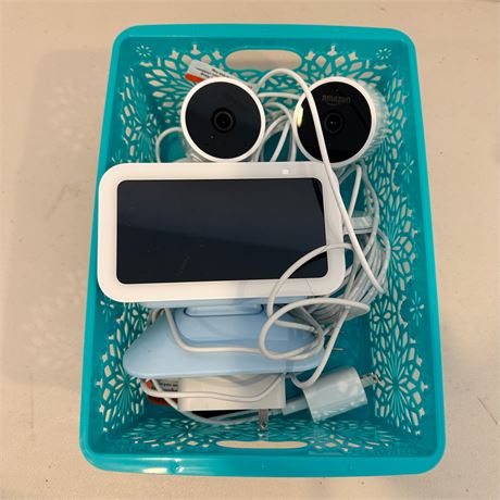 Box Lot of Amazon Cameras & Speaker