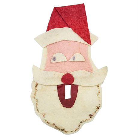 Vintage Handmade Felt Santa Claus Light Switch Cover