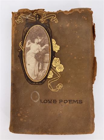 Antique Leather Bound Love Poems Book c1903