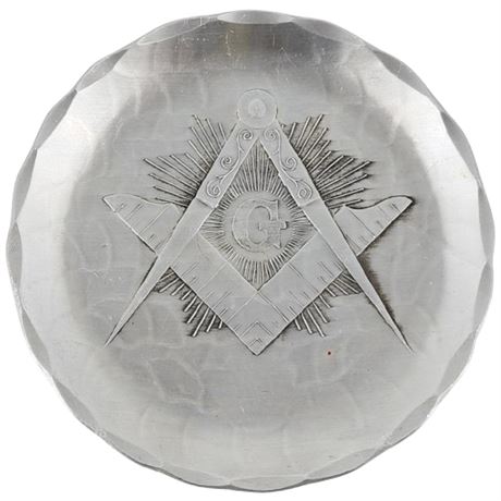 Vintage Wendell August Pewter Masonic Trinket Dish
