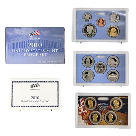 2010 US Mint Proof Set w/ Parks Quarters & Presidential Dollars Proof Sets
