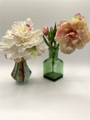 Two Vases with Artificial Flowers