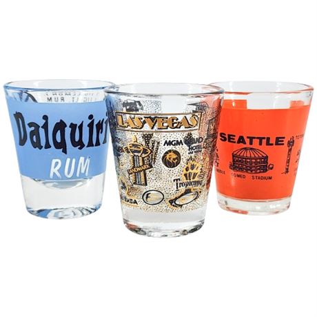 Three Vintage Shot Glasses