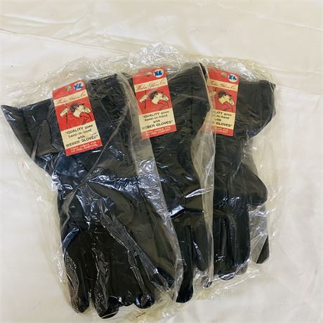 5 NOS Pairs Weber Leather Gauntlet Gloves - Extra Large