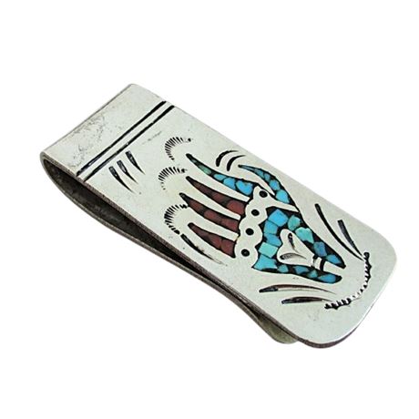 Vintage J. NEZZIE Navajo Bear Claw Money Clip