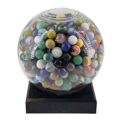 Vintage Marbles in Bowl O' Beauty Co. Display Case