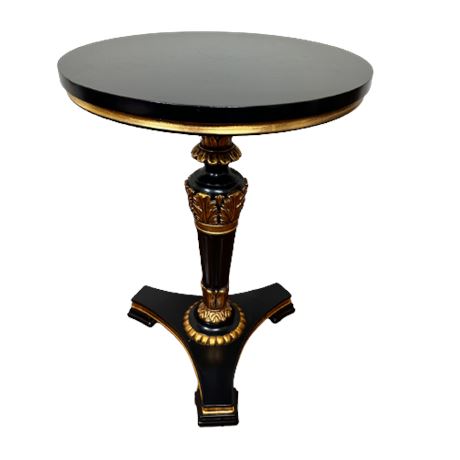 Contemporary Decorator Black & Gold Accent Table