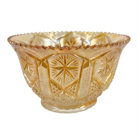Vintage Marigold Carnival Glass Candy Bowl