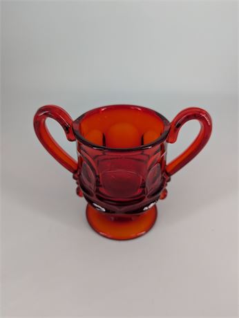 Vintage Fostoria Argue Ruby Red Open Sugar 2 Handles