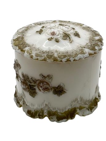 Victorian Milk Glass trinket box