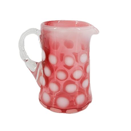 Fenton Cranberry Coin Dot Cream Pitcher