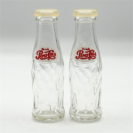 Drink Pepsi-Cola Vintage Glass Salt & Pepper Shakers