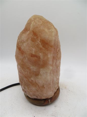 Crystal Salt Lamp w/Wood Base