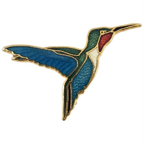 Vintage WM SPEAR Enamel Hummingbird Brooch