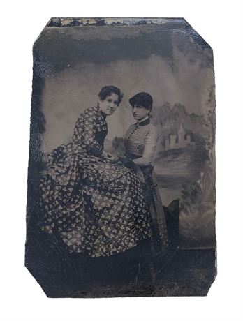 1880s Bustle Era Studio Tintype Photograph