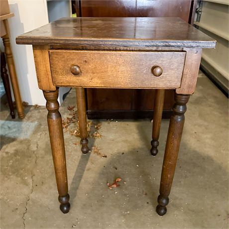 Antique Solid Wood Side Table