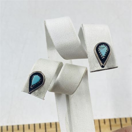 Vntg Navajo Sterling Earrings