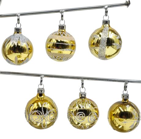 VTG Gold & Silver Glass Ornaments