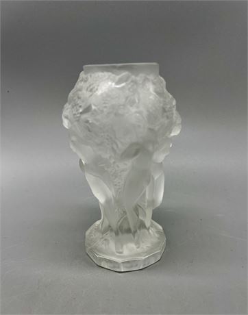 Frosted Vase Marked R. Lalique