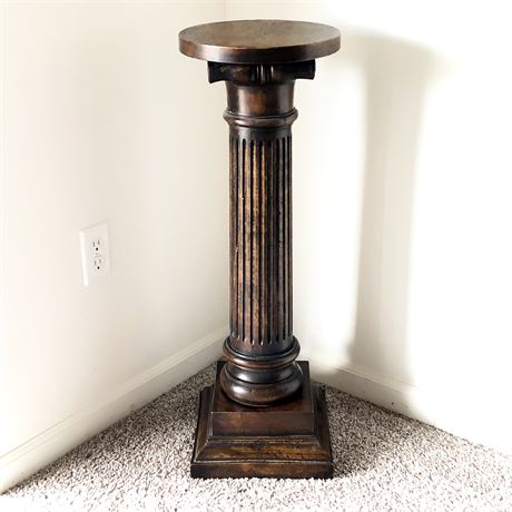 Antique Holzeimers Cleveland Carved Wood Pillar Column Fern Stand