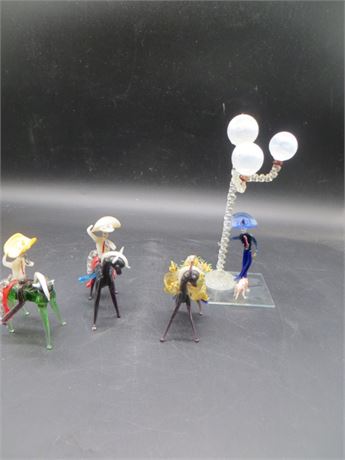 4 Hand Blown Figurines