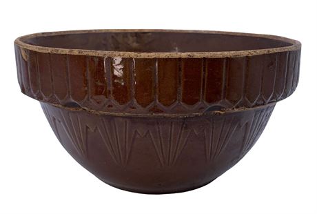 Large 10” Vintage USA Stoneware Farmhouse Batter Bowl