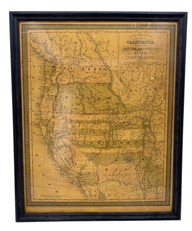 Vintage Framed 18” Early Northwestern US State Map