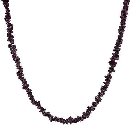 Vintage Genuine Garnet Chip Beaded Necklace